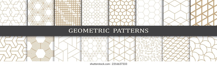 Set of arabic seamless patterns. Asian geometric traditional design islamic pattern. Seamless arabic ramadan pattern.