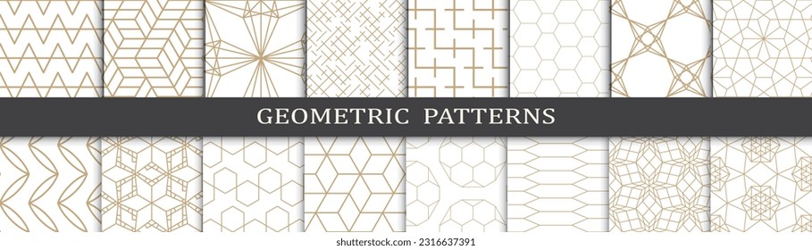Set of arabic seamless patterns. Asian geometric traditional design islamic pattern. Seamless arabic ramadan pattern.