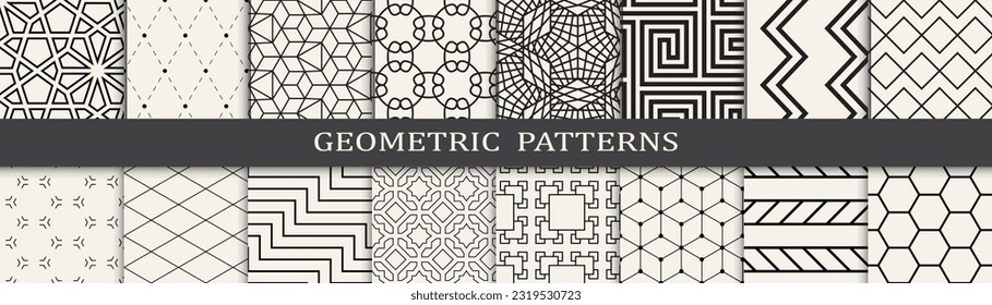 Set of arabic seamless patterns. Asian geometric traditional design islamic pattern. Seamless arabic ramadan pattern.