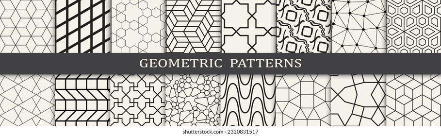 Set of arabic seamless patterns. Asian geometric traditional design islamic pattern. Seamless arabic ramadan pattern.