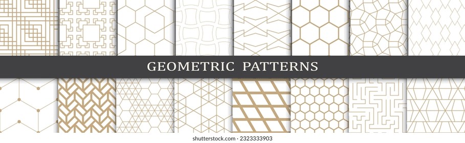 Set of arabic seamless patterns. Asian geometric traditional design islamic pattern. Seamless arabic ramadan pattern.