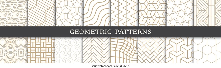 Set of arabic seamless patterns. Asian geometric traditional design islamic pattern. Seamless arabic ramadan pattern.