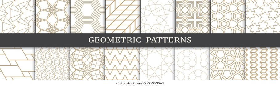 Set of arabic seamless patterns. Asian geometric traditional design islamic pattern. Seamless arabic ramadan pattern.