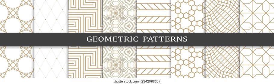 Set of arabic seamless patterns. Asian geometric traditional design islamic pattern. Seamless arabic ramadan pattern.