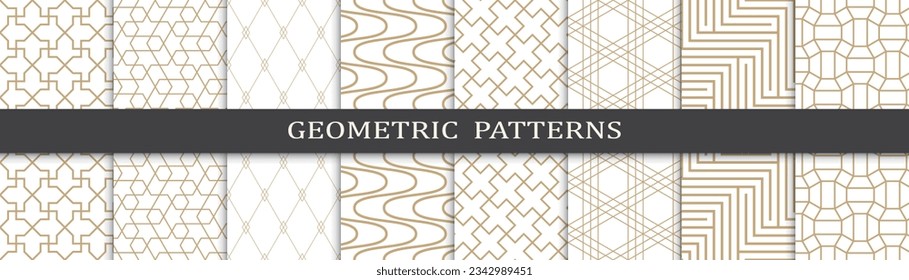 Set of arabic seamless patterns. Asian geometric traditional design islamic pattern. Seamless arabic ramadan pattern.