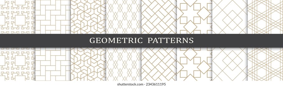 Set of arabic seamless patterns. Asian geometric traditional design islamic pattern. Seamless arabic ramadan pattern.