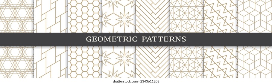 Set of arabic seamless patterns. Asian geometric traditional design islamic pattern. Seamless arabic ramadan pattern.