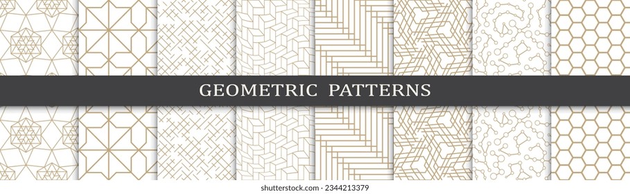 Set of arabic seamless patterns. Asian geometric traditional design islamic pattern. Seamless arabic ramadan pattern.