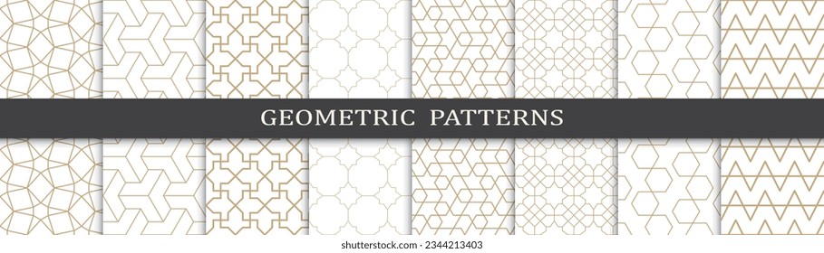 Set of arabic seamless patterns. Asian geometric traditional design islamic pattern. Seamless arabic ramadan pattern.