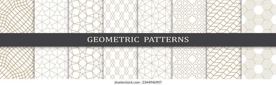 Set of arabic seamless patterns. Asian geometric traditional design islamic pattern. Seamless arabic ramadan pattern.