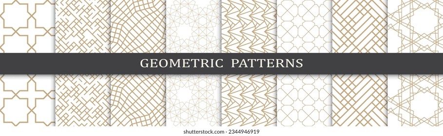 Set of arabic seamless patterns. Asian geometric traditional design islamic pattern. Seamless arabic ramadan pattern.