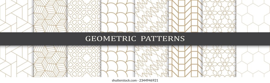 Set of arabic seamless patterns. Asian geometric traditional design islamic pattern. Seamless arabic ramadan pattern.