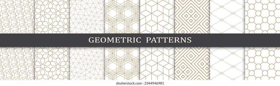 Set of arabic seamless patterns. Asian geometric traditional design islamic pattern. Seamless arabic ramadan pattern.