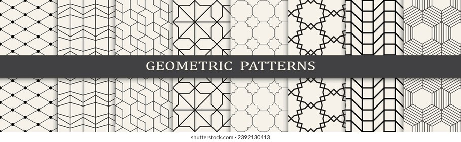 Set of arabic seamless patterns. Asian geometric traditional design islamic pattern. Seamless arabic ramadan pattern.