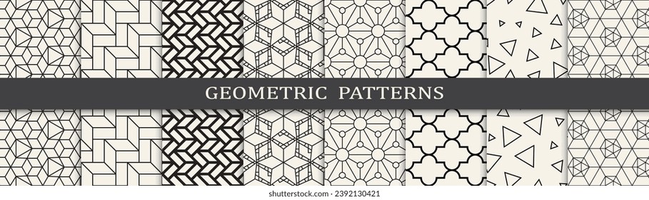 Set of arabic seamless patterns. Asian geometric traditional design islamic pattern. Seamless arabic ramadan pattern.