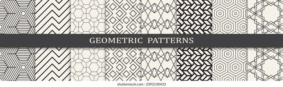 Set of arabic seamless patterns. Asian geometric traditional design islamic pattern. Seamless arabic ramadan pattern.