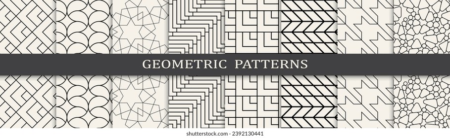 Set of arabic seamless patterns. Asian geometric traditional design islamic pattern. Seamless arabic ramadan pattern.