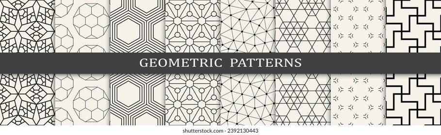 Set of arabic seamless patterns. Asian geometric traditional design islamic pattern. Seamless arabic ramadan pattern.