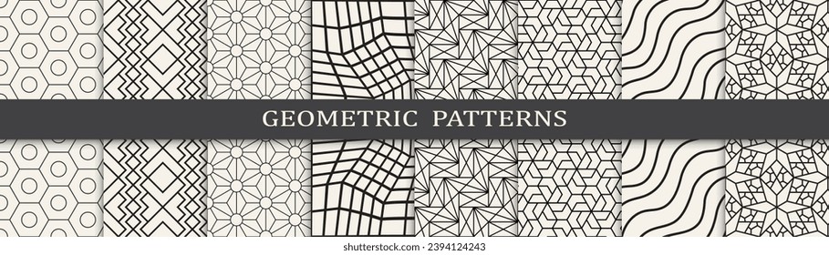 Set of arabic seamless patterns. Asian geometric traditional design islamic pattern. Seamless arabic ramadan pattern.