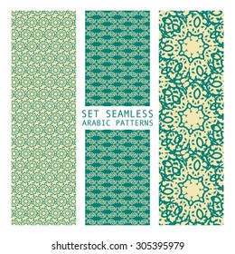 Set of Arabic seamless patterns, vector. 10 eps