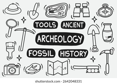 set of archeology good for background, wallpaper, element design, icon, etc