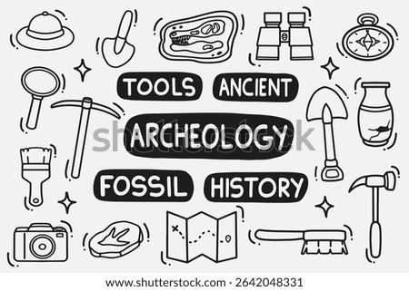 set of archeology good for background, wallpaper, element design, icon, etc