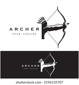 conjunto de logotipo de archer con plantilla de lema