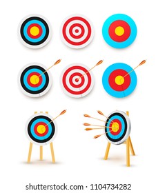 Set of Archery target. Vector illustration. Isolated on white background
