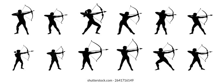 Set of archery vector illustration