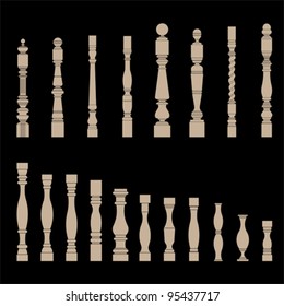 Set of architectural element – balustrade, vector
