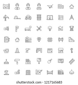 set of architecture construction icon, with simple outline concept and editable stroke, vector eps 10