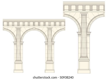 set of architecture detail , vector classic column