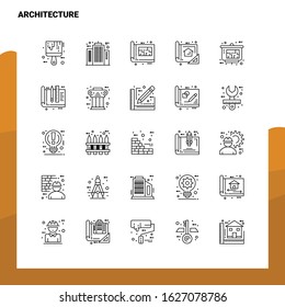 Set of Architecture Line Icon set 25 Icons. Vector Minimalism Style Design Black Icons Set. Linear pictogram pack.