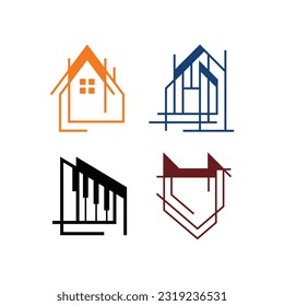Set Set Architektur-Logo-Design-Vorlage, Bauarchitekten-Logo-Vektorgrafik, geeignet für Ihr Unternehmen