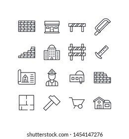 Set of architecture related vector line icons. Premium linear symbols pack. Vector illustration isolated on a white background. Web symbols for web sites and mobile app. Trendy design. 
