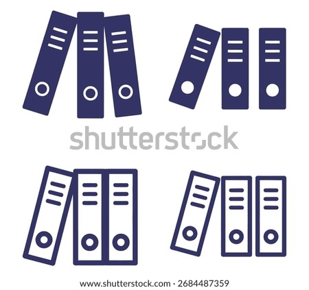 set of Archive folders icons. binders vector icon