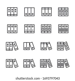 Conjunto de iconos de línea vectorial relacionados con el archivo. Paquete de símbolos lineales Premium. Ilustración vectorial aislada en un fondo blanco. Símbolos web para sitios web y aplicaciones móviles. Diseño moderno. 