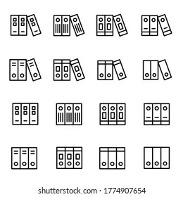 Conjunto de iconos de línea vectorial relacionados con el archivo. Paquete de símbolos lineales premium. Ilustración vectorial aislada en un fondo blanco. Símbolos web para sitios web y aplicaciones móviles. Diseño de moda.