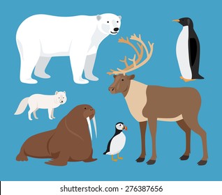 Set Of Arctic Animals 
