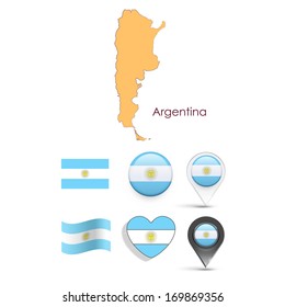Set of Argentina elements. Vector design