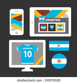 Set of Argentina flag 