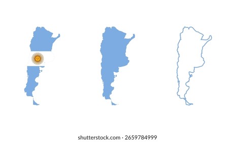 Set of Argentina map isolated on white background, vector illustration design