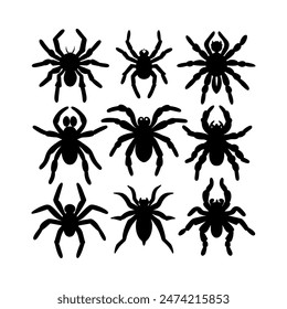 A Set of Arizona Blonde Tarantula black Silhouette