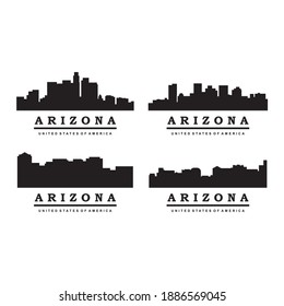 Set Arizona Skyline Silhouette Vectors Stock Vector (Royalty Free ...