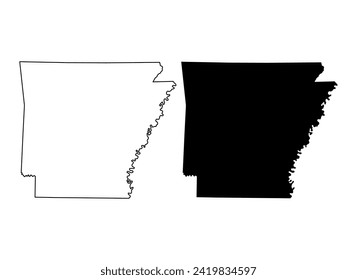 Set of Arkansas map, united states of america. Flat concept icon symbol vector illustration .