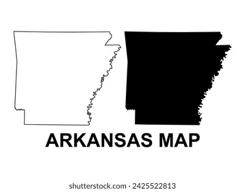 Set of Arkansas map, united states of america. Flat concept icon symbol vector illustration .