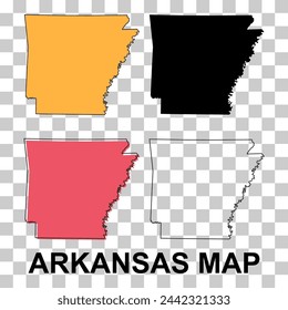 Set of Arkansas map, united states of america. Flat concept icon symbol vector illustration .