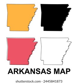 Set of Arkansas map, united states of america. Flat concept icon symbol vector illustration .