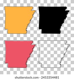 Set of Arkansas map, united states of america. Flat concept icon symbol vector illustration .