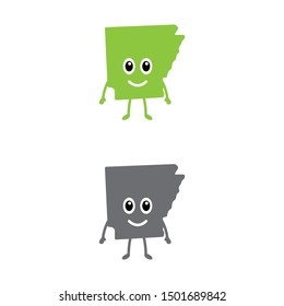 a set of Arkansas state map mascots